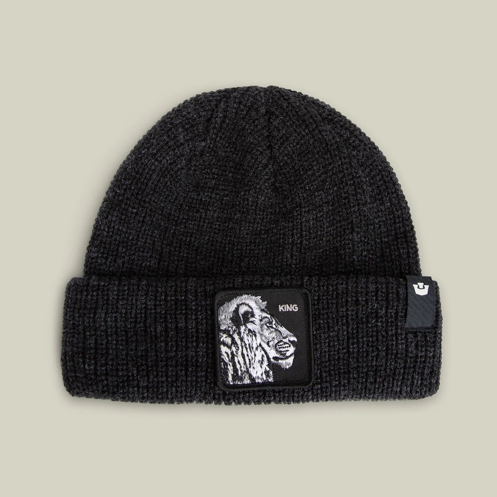 Goorin Bros The Lion Patch Knit Beanie Hat Black New In Box